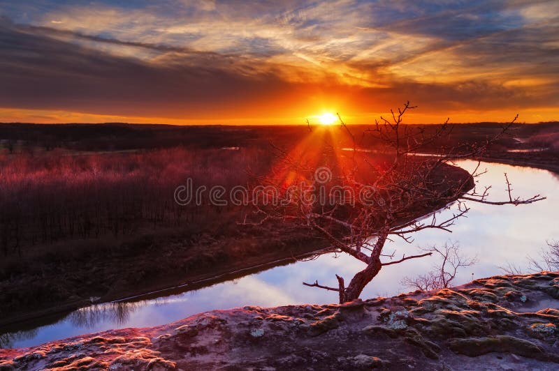 Osage River in the Ozarks at Sunset