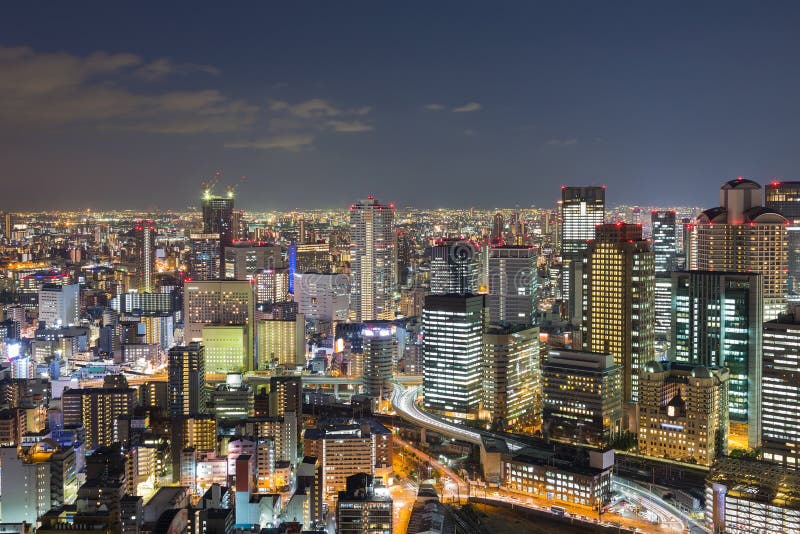 Osaka city downtown skyline at twilight royalty free stock photography Osaka city downtown skyline at twilight royalty free stock photography