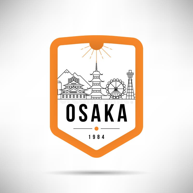 Osaka miasta linia horyzontu wektoru Nowożytny szablon ilustracji Osaka miasta linia horyzontu wektoru Nowożytny szablon ilustracji