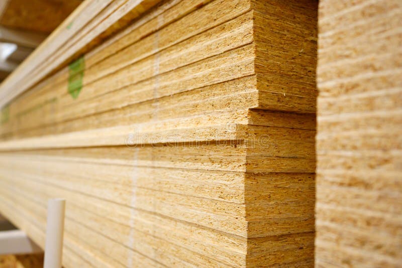 OSB Board. Sheet Material is Used in Construction. Hardware Store