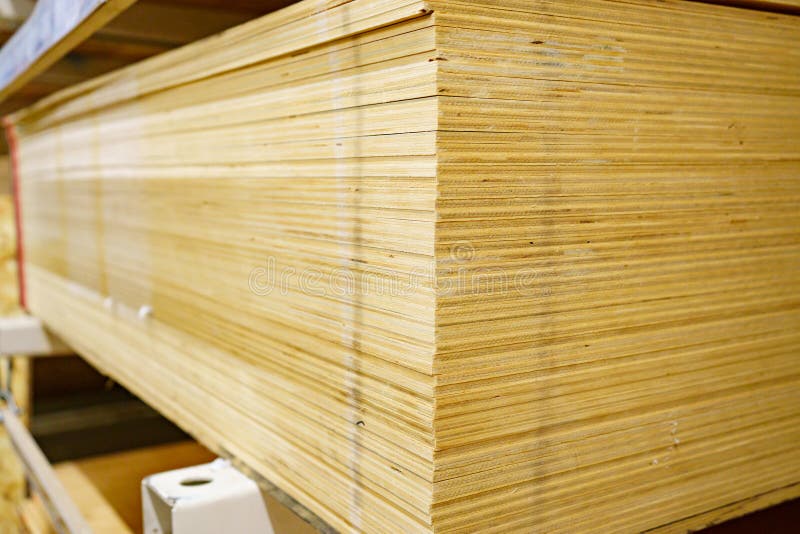 OSB Board. Sheet Material is Used in Construction. Hardware Store