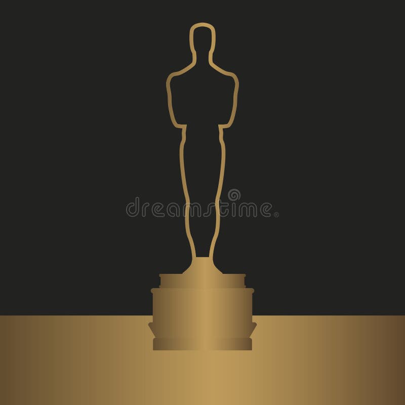 Oscar figurine, golden award, vector