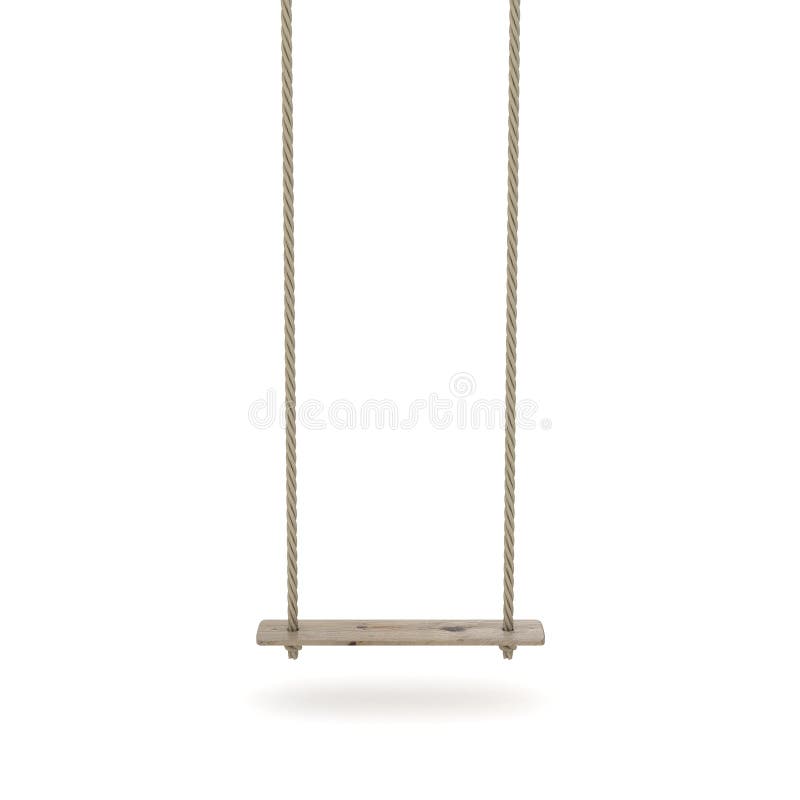 Oscilación hecho de cuerda y de un tablón de madera 3d libre illustration Oscilación hecho de cuerda y de un tablón de madera 3d libre illustration