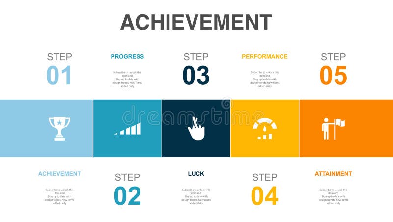 achievement, progress, luck, performance, attainment, icons Infographic design layout template. achievement, progress, luck, performance, attainment, icons Infographic design layout template