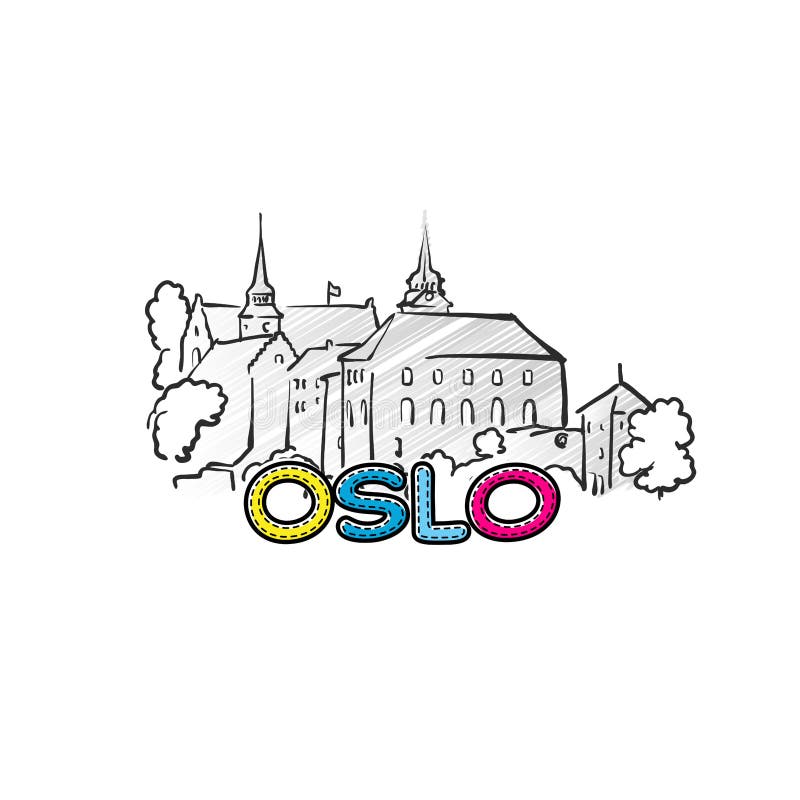Cityscape Building Line Art Vector Illustration Design - Oslo City ...