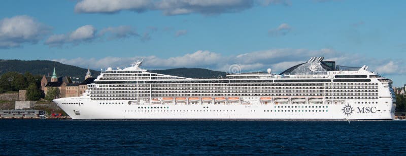 OSLO, NORWAY - SEPTEMBER 7: MSC Magnifica is a Musica-class cruise ship operated by MSC Cruises. Constructed by STX Europe in Saint-Nazaire, the ship was launched in January 2009, completed in January 2010, and entered service in March 2010. OSLO, NORWAY - SEPTEMBER 7: MSC Magnifica is a Musica-class cruise ship operated by MSC Cruises. Constructed by STX Europe in Saint-Nazaire, the ship was launched in January 2009, completed in January 2010, and entered service in March 2010.