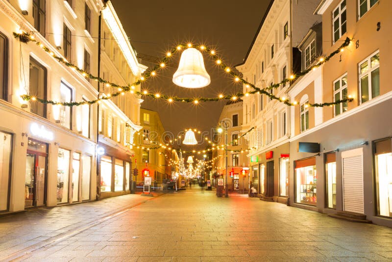Oslo śródmieście przy nocą obraz stock Oslo śródmieście przy nocą obraz stock