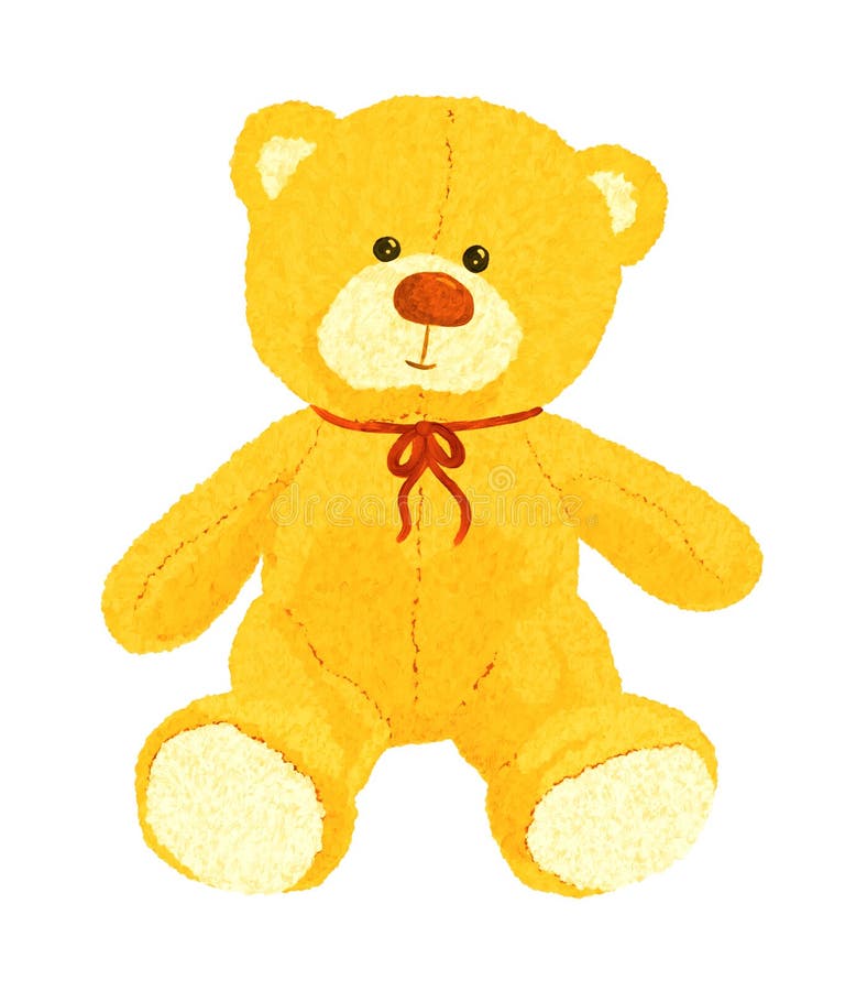 Oso De Peluche Amarillo Brillante Y Lindo Stock de ilustración - Ilustración de brillante, lindo: 108702673