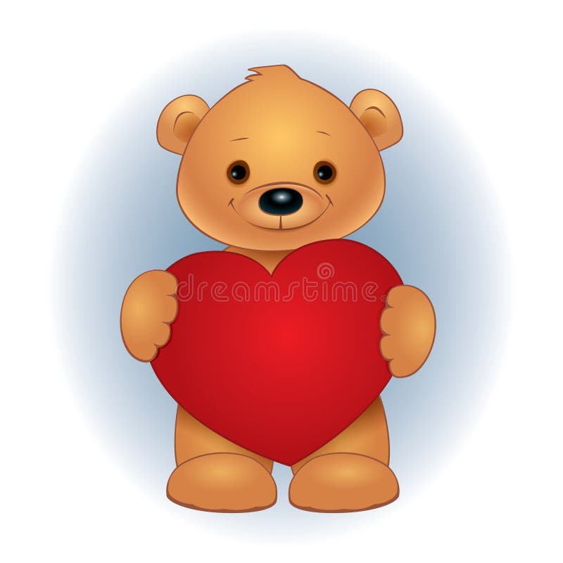 Oso de peluche de Brown que lleva a cabo el corazón ilustración del vector Oso de peluche de Brown que lleva a cabo el corazón ilustración del vector