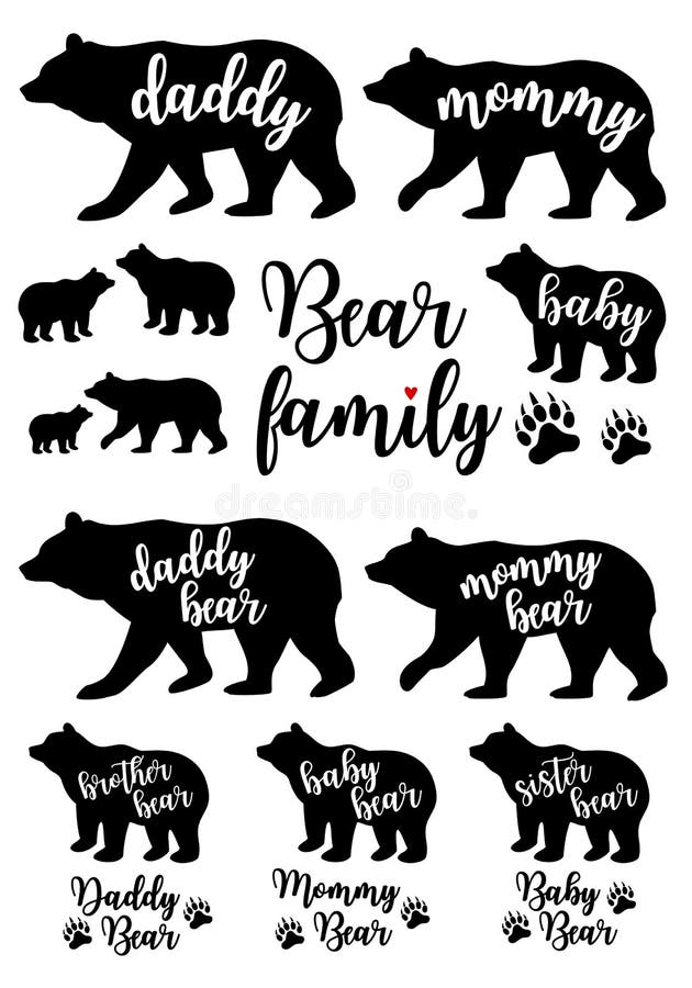 Oso del papá, oso de la mamá, oso del bebé, sistema del vector stock de ilustración Oso del papá, oso de la mamá, oso del bebé, sistema del vector stock de ilustración