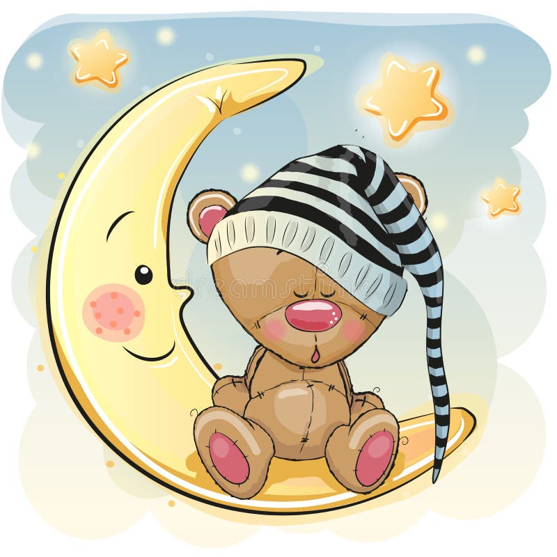 Oso lindo el dormir ilustración del vector