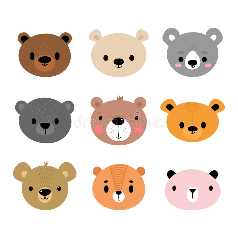 Osos Adorables. Conjunto De Retratos De Tiernos Animales De Dibujos Animados. Para Diseñar Ropa Para Bebés. Personajes Sonrientes Ilustración del Vector - Ilustración de muchacha, lindo: 212907666 Osos Adorables. Conjunto De Retratos De Tiernos Animales De Dibujos Animados. Para Diseñar Ropa Para Bebés. Personajes Sonrientes Ilustración del Vector - Ilustración de muchacha, lindo: 212907666