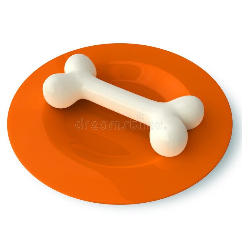 Isolated bone on a orange plate. Image include CLIPPING PATH for remove background. Isolated bone on a orange plate. Image include CLIPPING PATH for remove background.