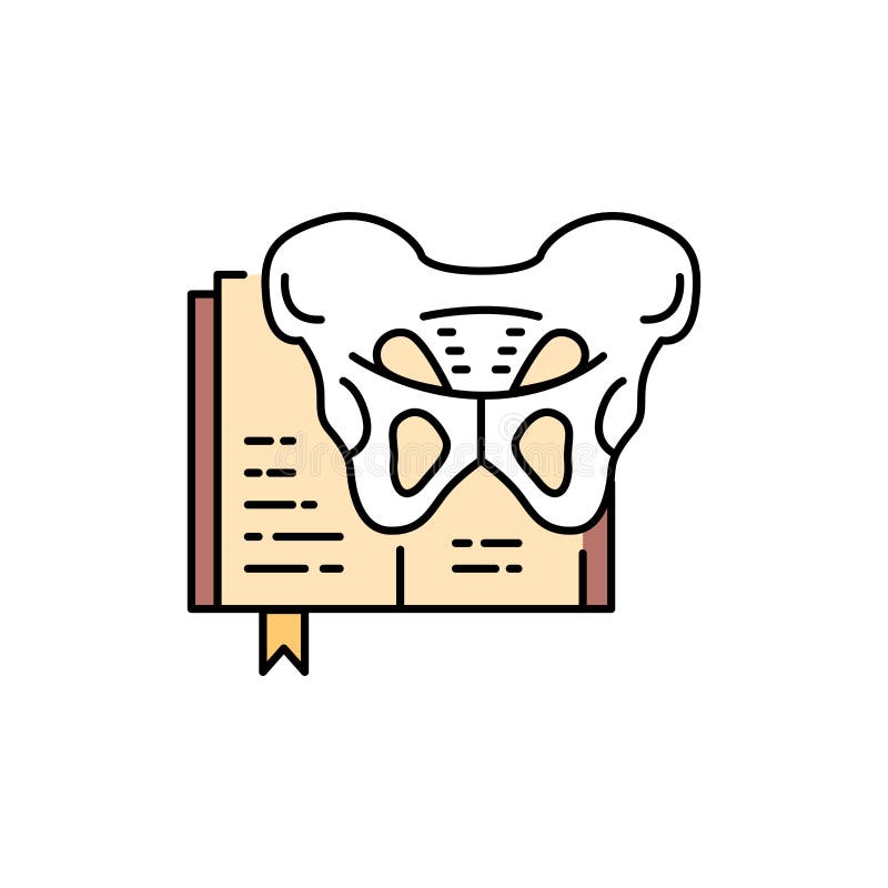 Osteología color línea icono. pictograma para aplicación móvil de página web stock de ilustración