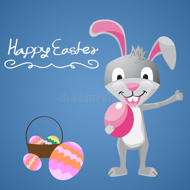Osterhase mit Osterei vektor abbildung. Illustration von abbildung