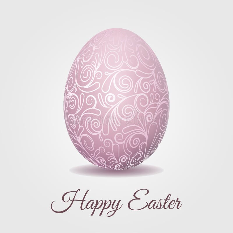Ostern-Karte mit blassem - rosa Pastell-Osterei lizenzfreie abbildung