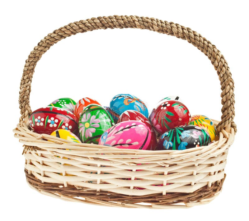 Ostern-Korb Mit Bunten Eiern Stockbild - Bild von gemalt, eier: 8019047