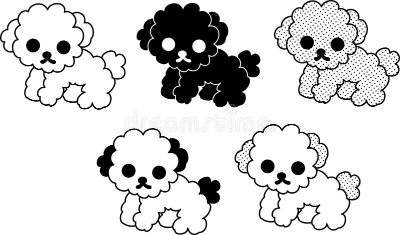 Ostre ikony psów. ładne ikony psów narysowane monochromatycznie