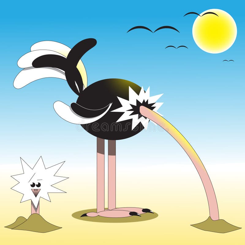 Ostrich Head Sand Stock Illustrations 196 Ostrich Head Sand Stock