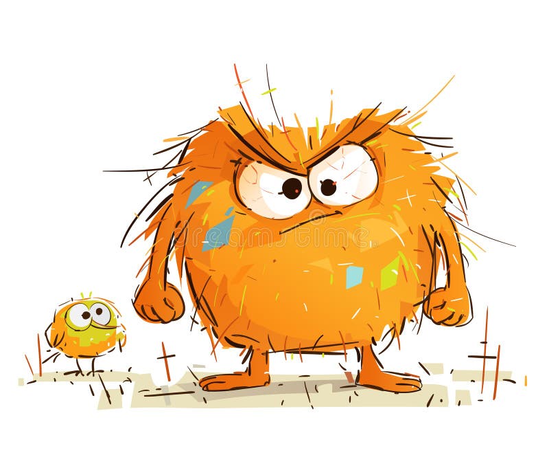 Cute little monster is very mad. be careful :. Yeti vectors