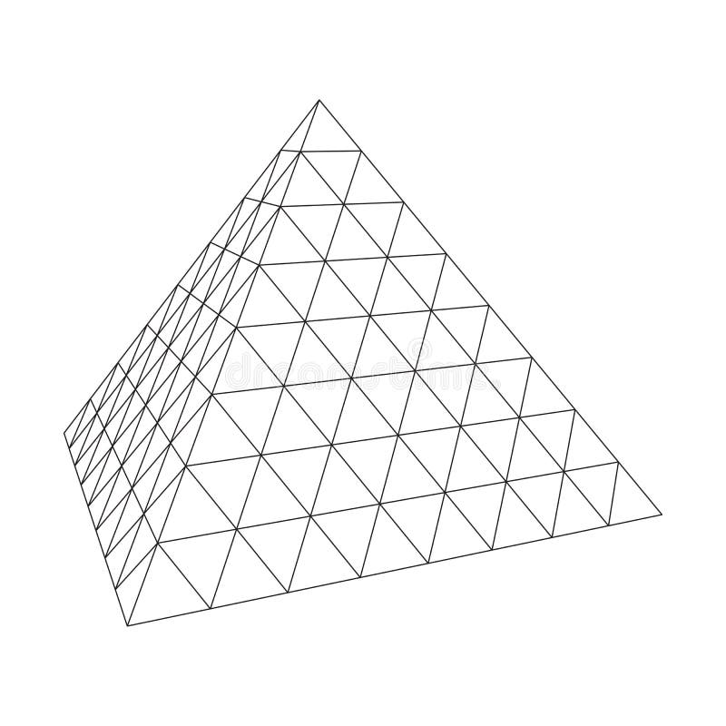 Ostrosłup siatki cząsteczkowy wireframe royalty ilustracja Ostrosłup siatki cząsteczkowy wireframe royalty ilustracja