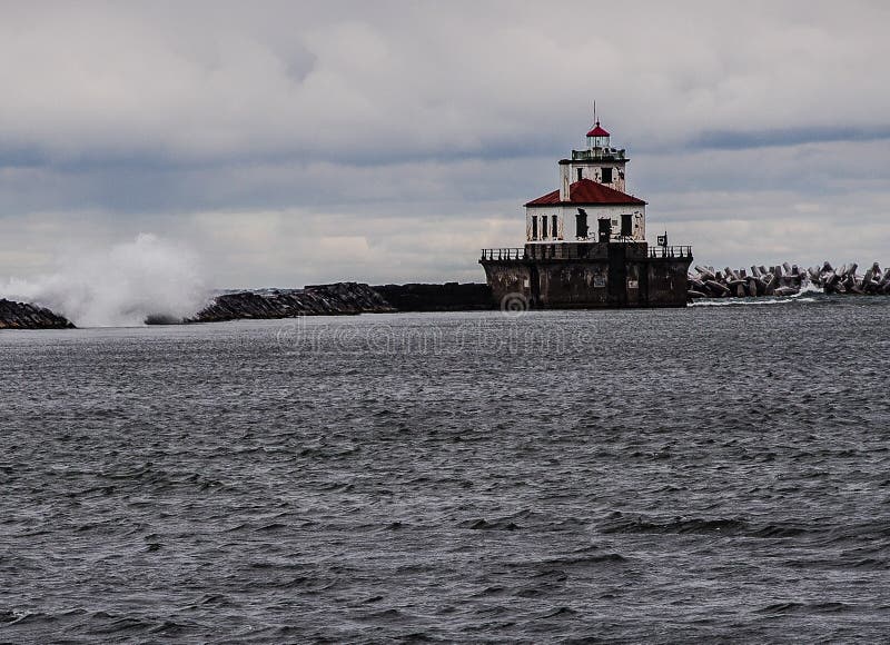 Oswego West Pierhead Lighthouse Stock Photo Image of harbor, oswego