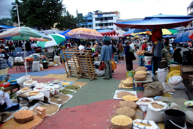 Food stall on Otavalo Market in Northern Ecuador in South America. Food stall on Otavalo Market in Northern Ecuador in South America.