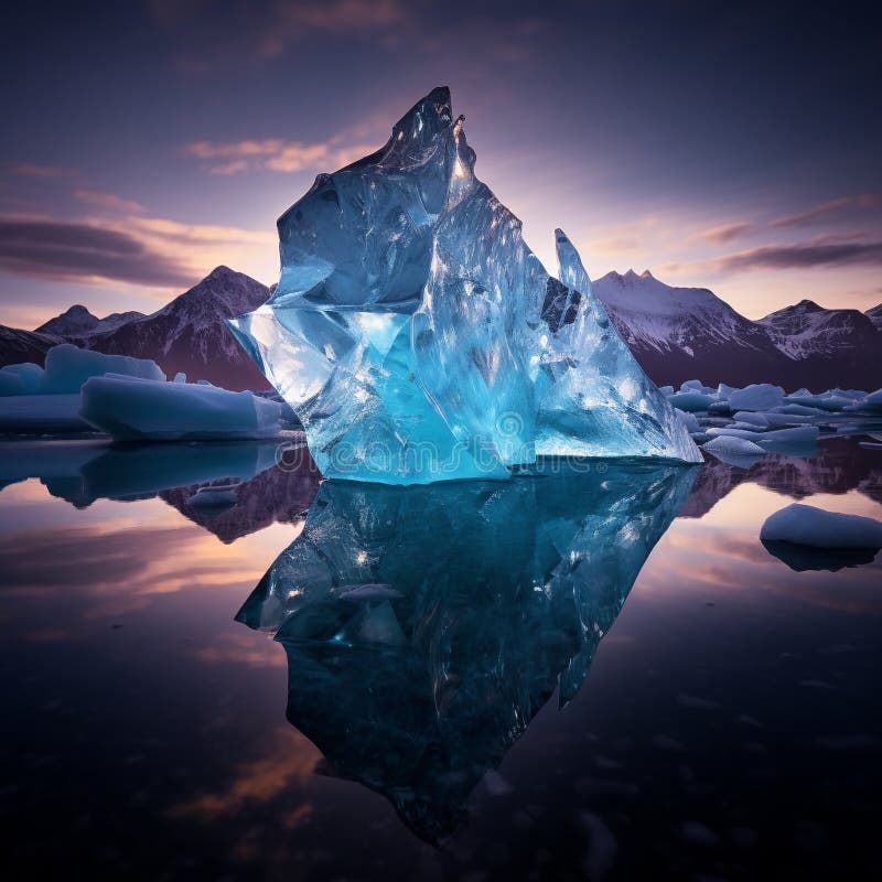 Otherworldly Fantastical Iceberg in Arctic Sea