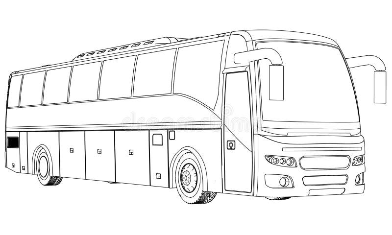 Bus Outline Drawing