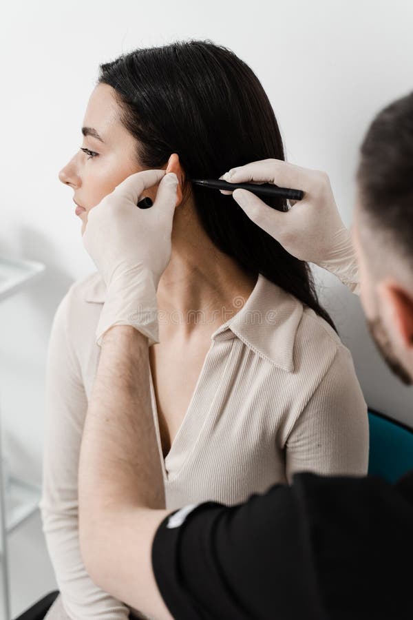 Otoplasty Markup for Surgical Reshaping of the Pinna, or Outer Ear for Correcting an