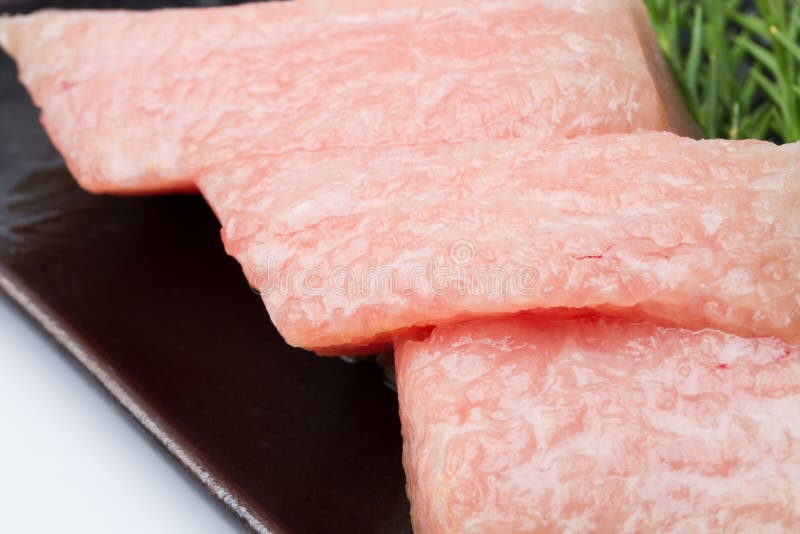 Otoro sashimi with decorate at restaurant royalty free stock photos Otoro sashimi with decorate at restaurant royalty free stock photos