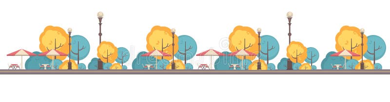 Otoño horizontal del modelo inconsútil ilustración del vector Otoño horizontal del modelo inconsútil ilustración del vector