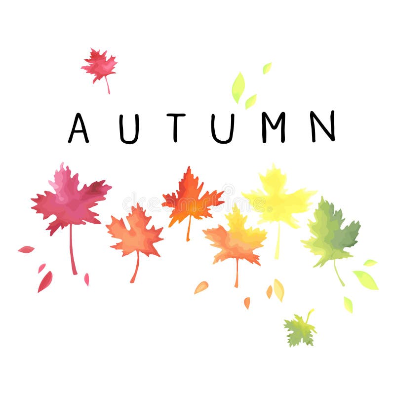 Otoño Letras con las hojas abigarradas Imitación de la acuarela stock de ilustración Otoño Letras con las hojas abigarradas Imitación de la acuarela stock de ilustración