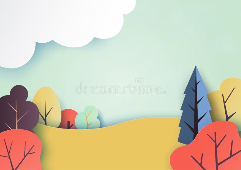 Otoño y estilo colorido del arte del papel del paisaje de la naturaleza libre illustration Otoño y estilo colorido del arte del papel del paisaje de la naturaleza libre illustration