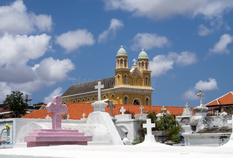 Kerk en begraafplaats van Otrobanda royalty-vrije stock fotografie