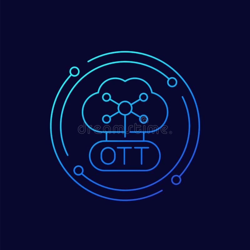 OTT platform line icon for web vector illustration