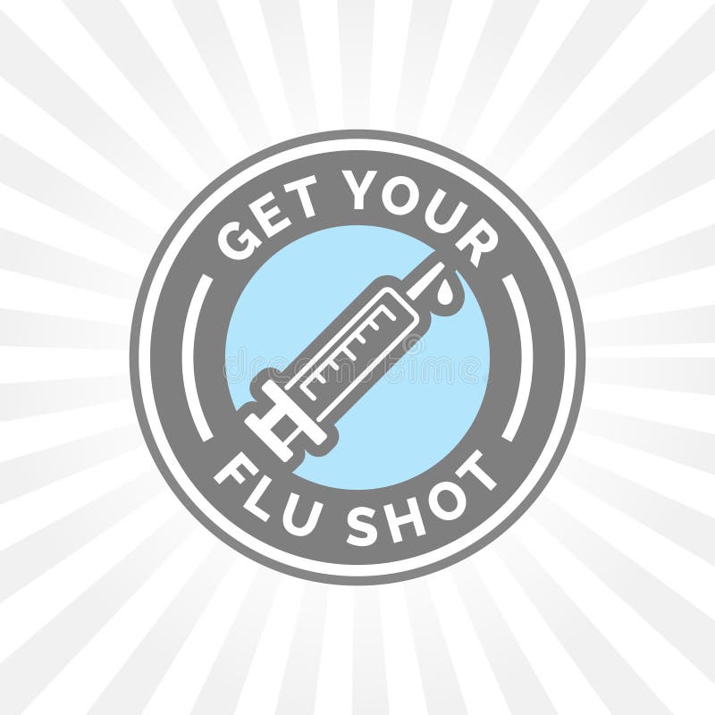 Ottenga alla vostra iniezione antinfluenzale il segno vaccino con il distintivo dell'icona della siringa