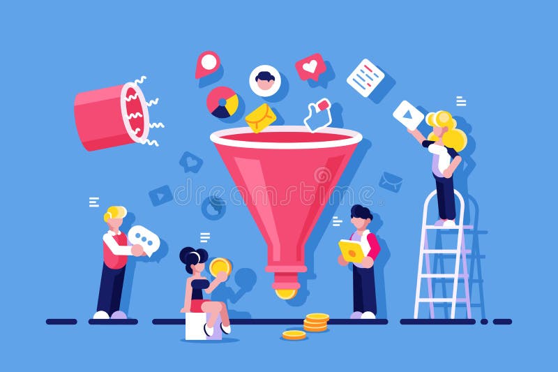 Ottimizzazione del mercato con l'incanalatura illustrazione vettoriale Ottimizzazione del mercato con l'incanalatura illustrazione vettoriale
