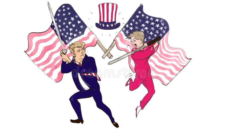7 ottobre 2016 Hillary Clinton e Donald Trump Concorrenza di elezioni lotta royalty illustrazione gratis 7 ottobre 2016 Hillary Clinton e Donald Trump Concorrenza di elezioni lotta royalty illustrazione gratis