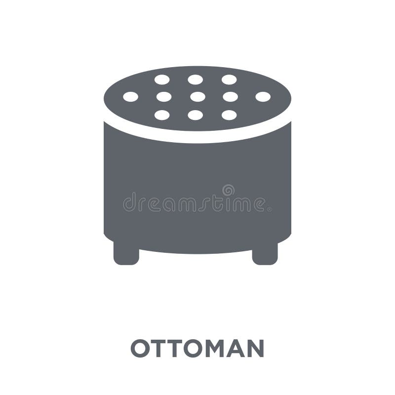 Ottomansymbol från möblemang- och hushållsamling stock illustrationer Ottomansymbol från möblemang- och hushållsamling stock illustrationer