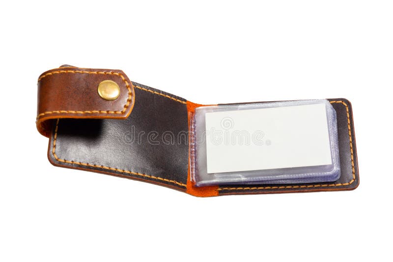 Otwarta torba na wizytówkę luksusową ze skóry zdjęcia stock