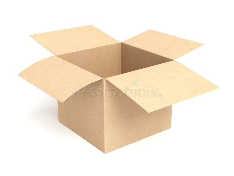 Otwarty pudełkowaty karton