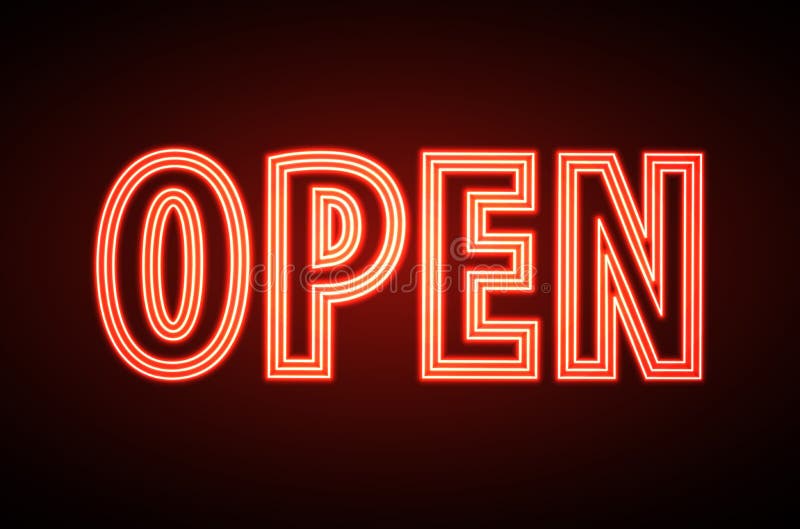 otwórz znak neon Rocznika elektryczny signboard ilustracja wektor otwórz znak neon Rocznika elektryczny signboard ilustracja wektor