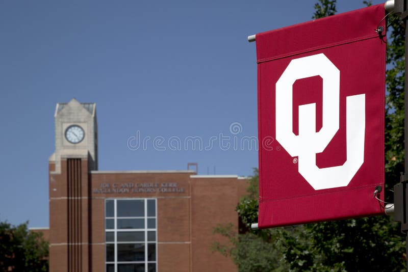 OU sign and University of Oklahoma building USA