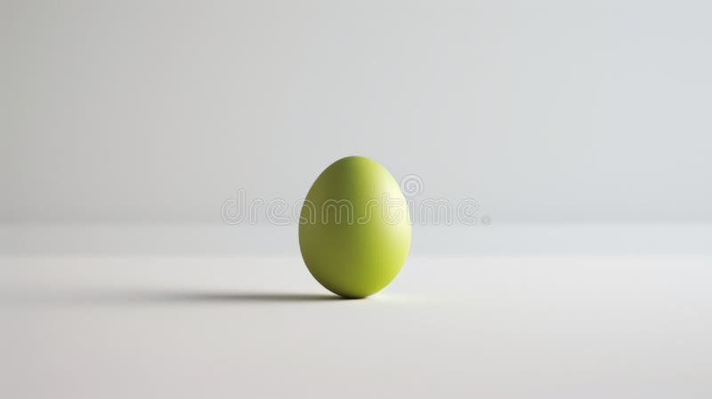 Ou verde pe iluminare moale de suprafață minimalistă stock photos