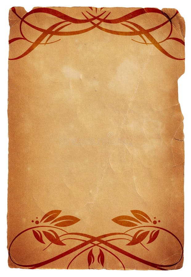 Oud document met kalligrafische bloemenontwerpen vector illustratie Oud document met kalligrafische bloemenontwerpen vector illustratie