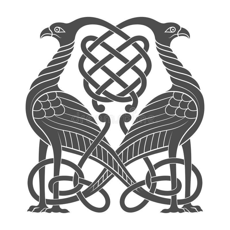 Oud Keltisch mythologisch symbool van vogel royalty-vrije illustratie Oud Keltisch mythologisch symbool van vogel royalty-vrije illustratie
