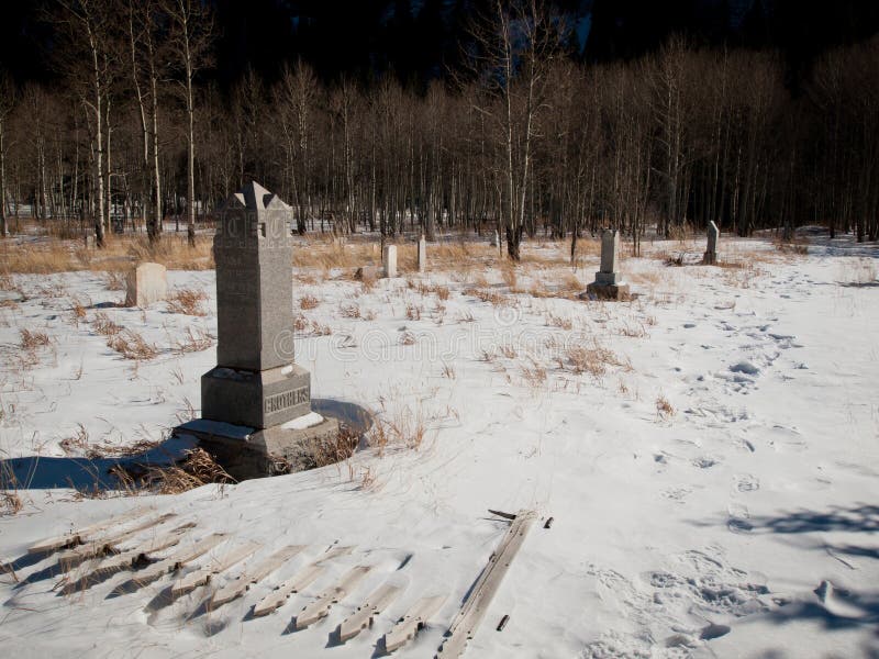 Georgetown, Colorado-January 17, 2012: Alvarado cemetery from 1800s near Georgetown, Colorado. Georgetown, Colorado-January 17, 2012: Alvarado cemetery from 1800s near Georgetown, Colorado.