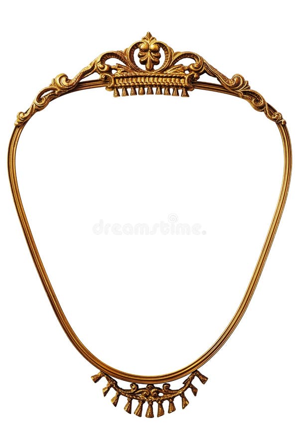 Barok Gouden Die Kader Op Witte Achtergrond Wordt Geïsoleerd