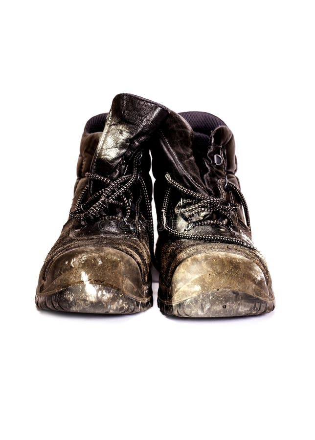Oude werkschoenen royalty-vrije stock foto